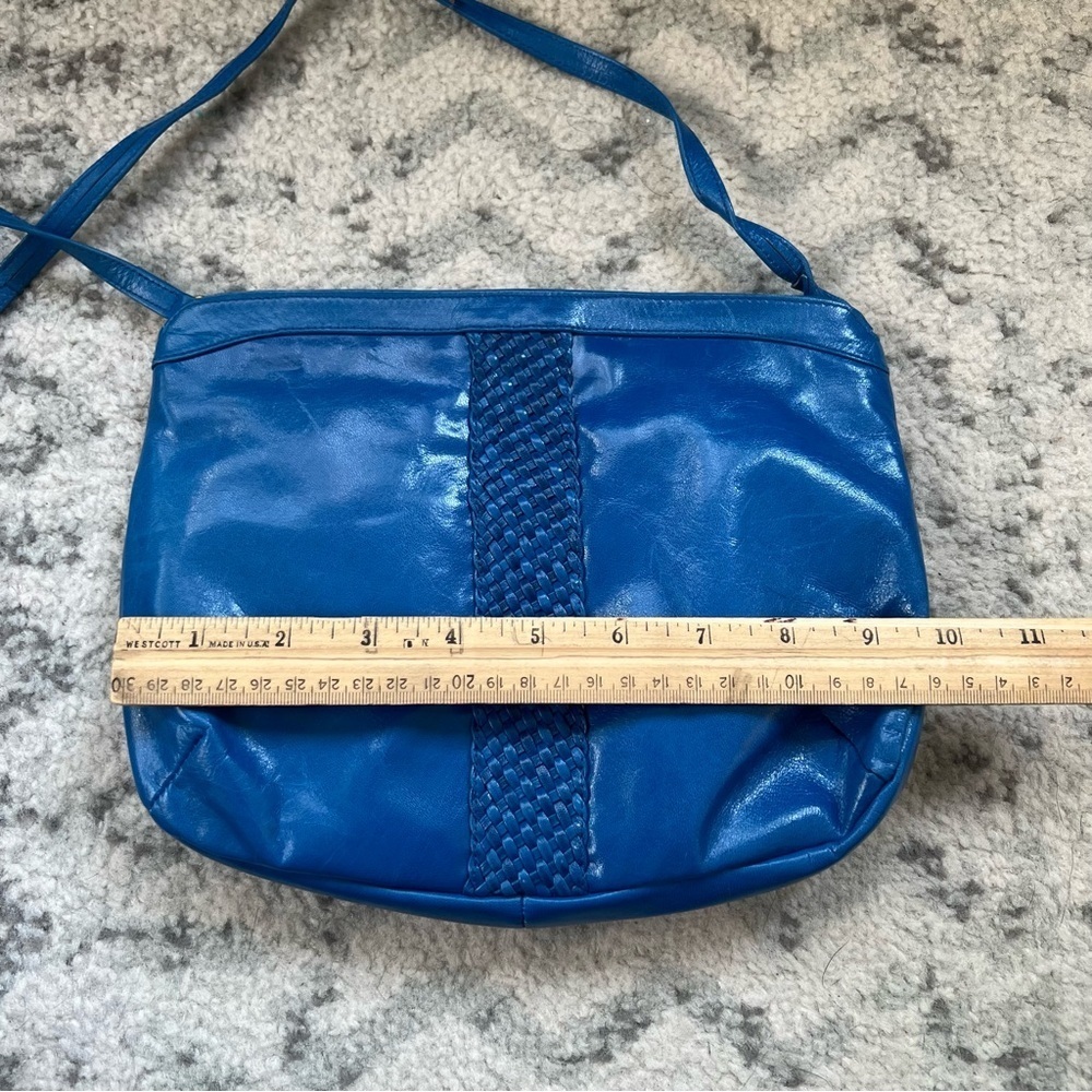 Vintage Caressa Spain Blue Leather Crossbody Bag - Picture 12 of 15